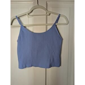 Old Navy Blue Ribbed Women's Spaghetti Strap Crop Top L(760)